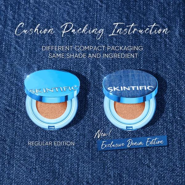 SKINTIFIC - Perfect Stay Velvet Matte Cushion Fondasi Compact Oil-Control All Skin 5 Shades