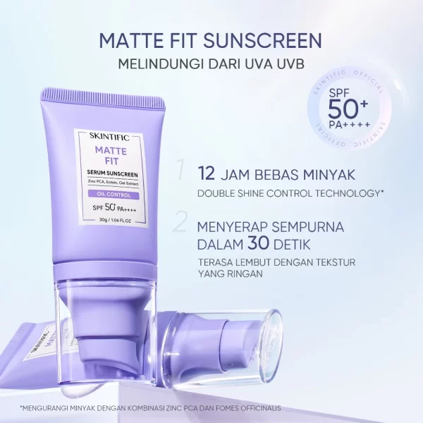 SKINTIFIC - Matte Fit Serum Sunscreen 30ml SPF 50+ PA++++ For Acne & Oily Skin